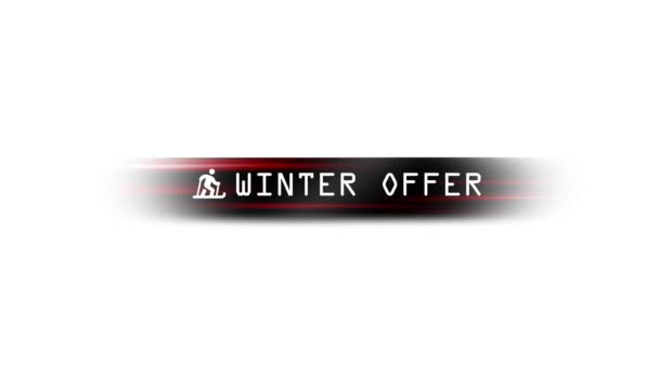 Winter Offer Promotional Banner Minimalist Design Elegant Font Animated White — Stock Video