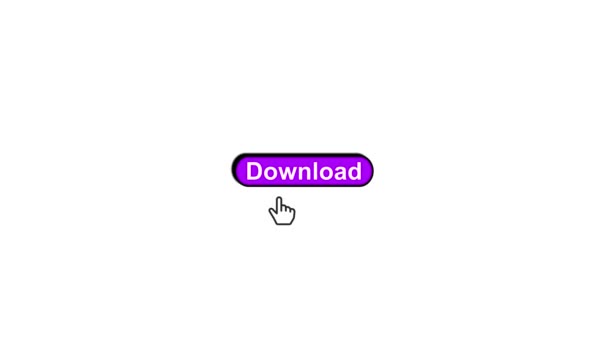 Pulsante Download Animato Sfondo Bianco — Video Stock