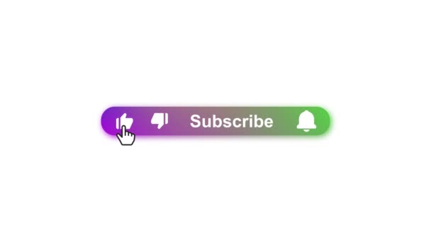 Botón Suscripción Digital Con Campana Notificación Iconos Similares Animados Sobre — Vídeo de stock