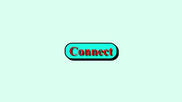 Connect Button Cursor Icon Animated Clean White Background — Stock Video