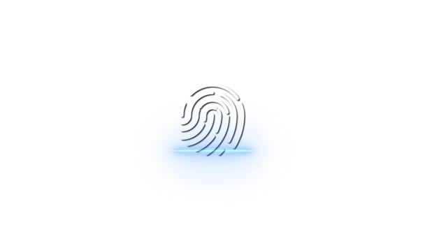 白い背景にアニメーションされたカラフルな指紋アイコン — ストック動画