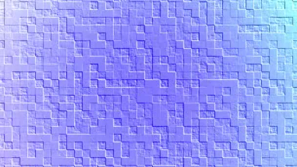 Fondo Geométrico Azul Animado Abstracto Con Mosaico Cuadrados Rectángulos Varios — Vídeo de stock