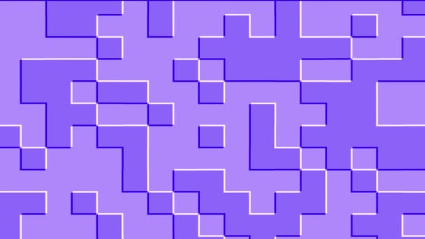Abstrakcyjne Niebieskie Tło Animowanym Geometrycznym Wzorem Nakładających Się Kwadratów Prostokątów — Wideo stockowe