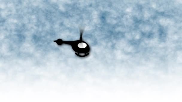 一架无人驾驶飞机与多云的蓝天图标相映成趣 高对比度强调技术和监视 — 图库视频影像