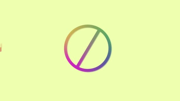 Smoking Sign Colorful Gradient Animated Icon Pastel Yellow Background — Vídeo de Stock