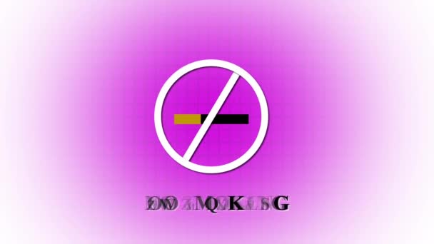 Smoking Sign Colorful Gradient Animated Icon Pink Background — 图库视频影像