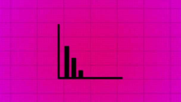 Abstract Digital Bar Graph Animated Purple Grid Background — Stockvideo