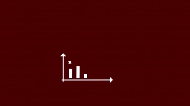 Graph Chart Overlay Animated Subtle Red Background — Stockvideo