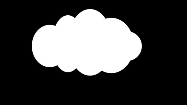 Animowane Krople Deszczu Chmury Czarnym Tle Koloru — Wideo stockowe