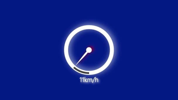 Tachimetro Animato Icona Metro Valutazione Uno Sfondo Colore Blu — Video Stock