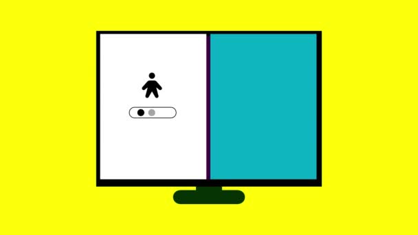 Computerskærm Viser Ikoner Til Brugerens Login Ulåst Hængelås Symboliserer Adgang – Stock-video