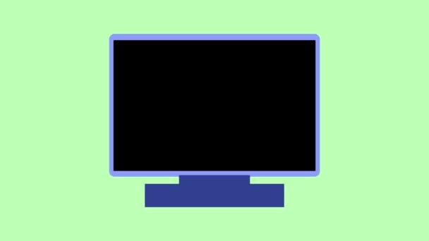 Οθόνη Υπολογιστή Μια Πράσινη Κλειδαριά Εικονίδιο Άνθρωπος Γραμμή Φόρτωσης Στην — Αρχείο Βίντεο