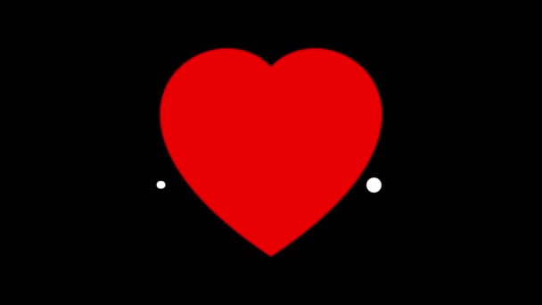 Red Heart White Ecg Line Animated Black Background — Vídeo de Stock