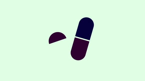 Minimalistisk Illustrasjon Pille Tablett Animert Pastellbakgrunn – stockvideo