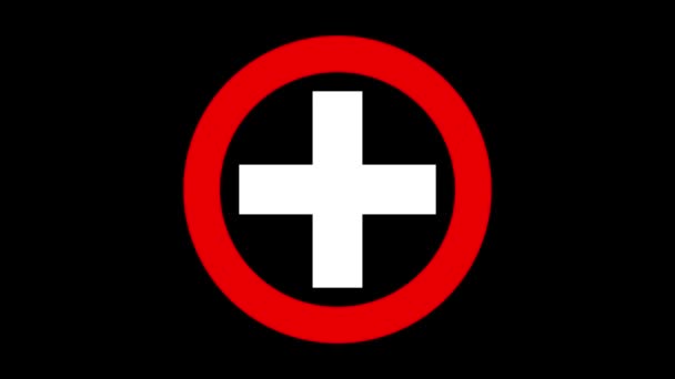 Ikona Medyczna Animowana Czarnym Tle — Wideo stockowe