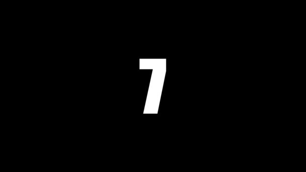 Seconds Countdown Timer Animated Black Background — Video