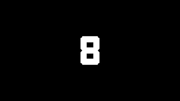 Seconds Countdown Timer Animated Black Background — Video