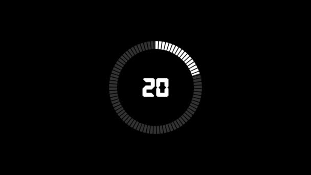 100 Seconds Countdown Timer Animated Black Background — стоковое видео