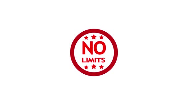 Badge Motivation Limits Rouge Blanc Avec Étoiles Animées Sur Fond — Video