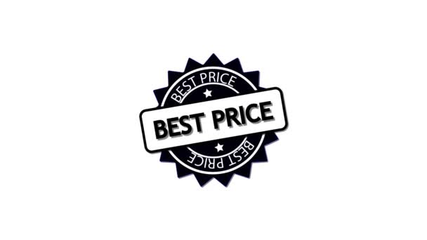 Schwarz Weißes Best Price Badge Mit Design Und Bändchen — Stockvideo