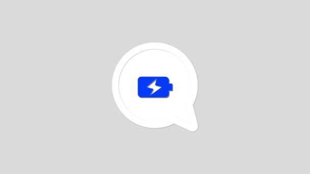 Smartphone Ícone Bateria Cor Azul Carregando Animado Fundo Branco — Vídeo de Stock