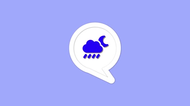 Icono Meteorológico Minimalista Con Nube Viento Dentro Una Burbuja Habla — Vídeos de Stock