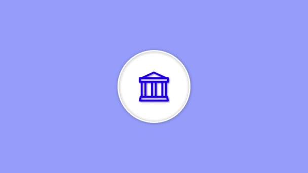 Icono Inicio Animado Sobre Fondo Púrpura — Vídeos de Stock