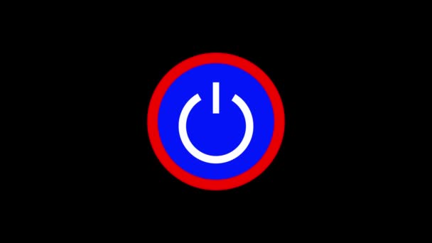 Animated Power Button Icon Black Background — Αρχείο Βίντεο