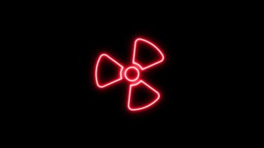 Vantilatör siyah arkaplanda renkli bir simge döndürüyor.