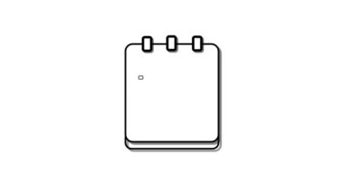 Takvim çapraz simgesinin basit çizgi sanatı beyaz arkaplanda canlandırıldı.