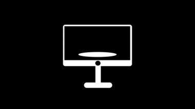 Computer monitor with a dollar sign animated on the screen on black background.