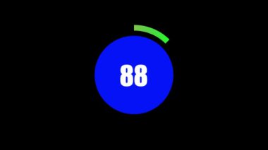 Blue circular progress bar with a green accent animated on a black background.