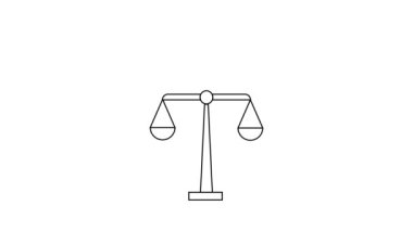 Beyaz bir arka planda canlandırılmış adalet hattı.