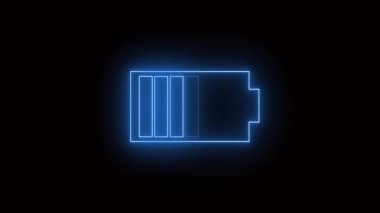 Batarya Simgesi Şarj Yüzdesi Göstergesi simgesi siyah bir arkaplan üzerinde canlandırıldı.