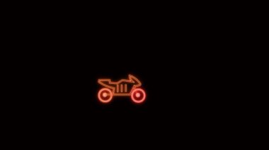 Siyah arkaplanda renkli motor simgesi canlandırıldı.