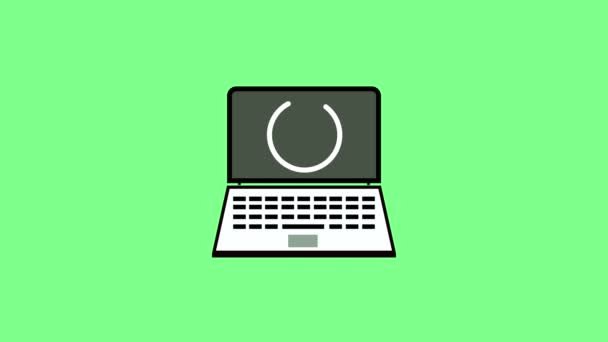 Φορητός Υπολογιστής Εικονίδιο Φόρτωσης Αναπροσαρμογών Κινούμενο Φόντο Χρώματος — Αρχείο Βίντεο