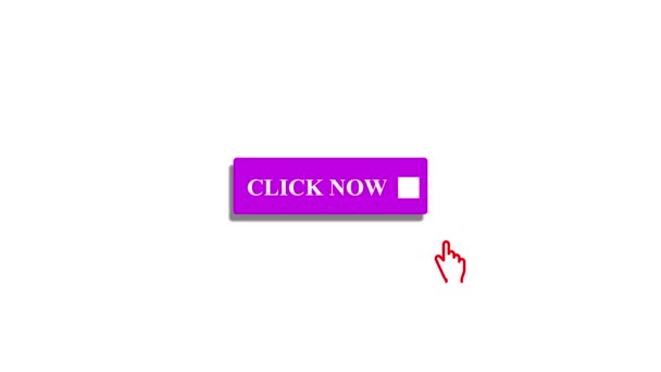 Kliknij Teraz Przycisk Fioletowym Tłem Animowanym Białym Szablonie Strony — Wideo stockowe
