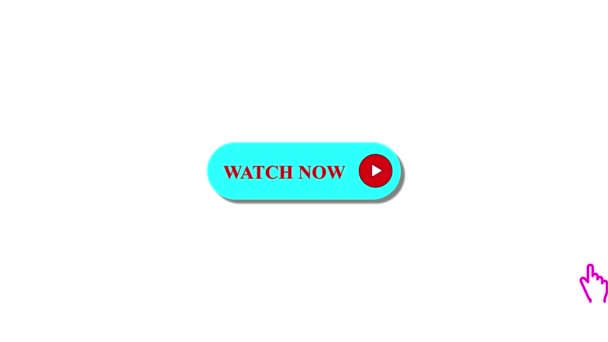 Animierte Blaue Uhr Jetzt Taste Mit Rotem Play Symbol Auf — Stockvideo