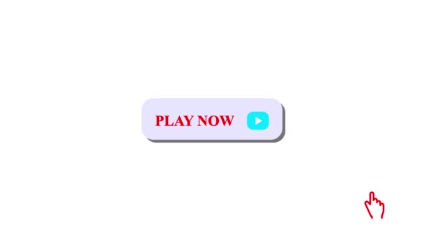 Παίξε Τώρα Κουμπί Μια Ροζ Κλίση Σχεδιασμό Κινουμένων Σχεδίων Ένα — Αρχείο Βίντεο