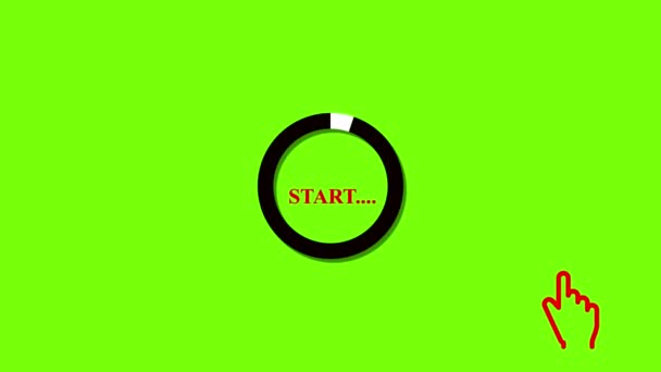 Minimalistisches Start Knopf Symbol Animiert Auf Hellgrünem Hintergrund Geeignet Für — Stockvideo