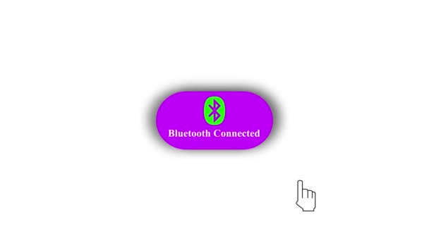 Bouton Bluetooth Connecté Animé Sur Fond Blanc — Video