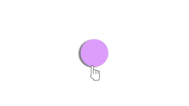 白い背景に隔離された紫色の円にアニメーション化されたテキストロック画面のパドロックのアイコン — ストック動画