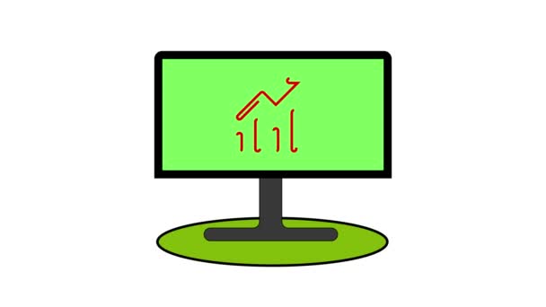 Számítógépes Monitor Kijelző Növekedési Diagram Felfelé Mutató Nyíl Szimbolizálja Üzleti — Stock videók