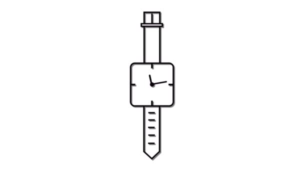 Einfache Zeilenkunst Illustration Eines Autoschlüssels Isoliert Symbol Animiert Auf Weißem — Stockvideo