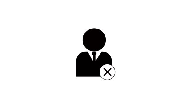 Анимационная Иконка Человека Перекрестным Знаком Представляющая Собой Удаление Учетной Записи — стоковое видео