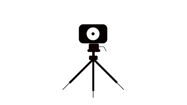 Мультипликационная Иконка Подходящая Логотипов Приложений Элементов Дизайна Связанных Фотографией Медиа — стоковое видео