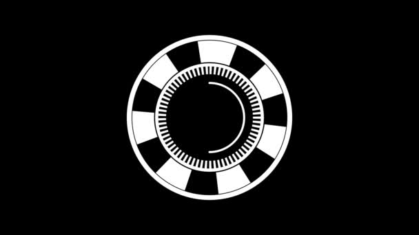 Анимационный Черный Фон Красно Белым Круговым Иконкой Геометрического Дизайна — стоковое видео