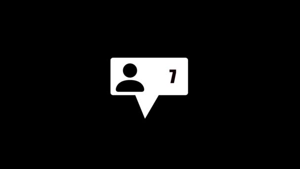 Man Icon Counting Animated Black Background — Vídeo de stock