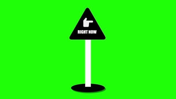 Right Now Icon Animated Green Color Background — 图库视频影像
