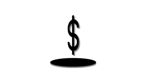Animated Dollar Icon White Color Background — ストック動画